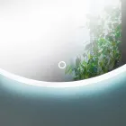 Oglindă de perete rotundă cu margine sablata și iluminare din spate cu LED - Buton Viadurini