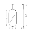 Oglindă suspendată din metal cu lumină opțională Made in Italy - Amadeus Viadurini