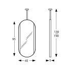 Oglindă suspendată din metal cu lumină opțională Made in Italy - Amadeus Viadurini