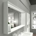 Oglindă de baie de perete cu lumină LED și cadru din lemn Fabricat în Italia - Geppio
