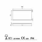 Oglindă Baie cu lumina LED-uri design modern, cu margini mată Veva Viadurini