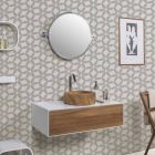 Oglindă de baie de perete cu cadru din alamă cromată - Rondello Viadurini