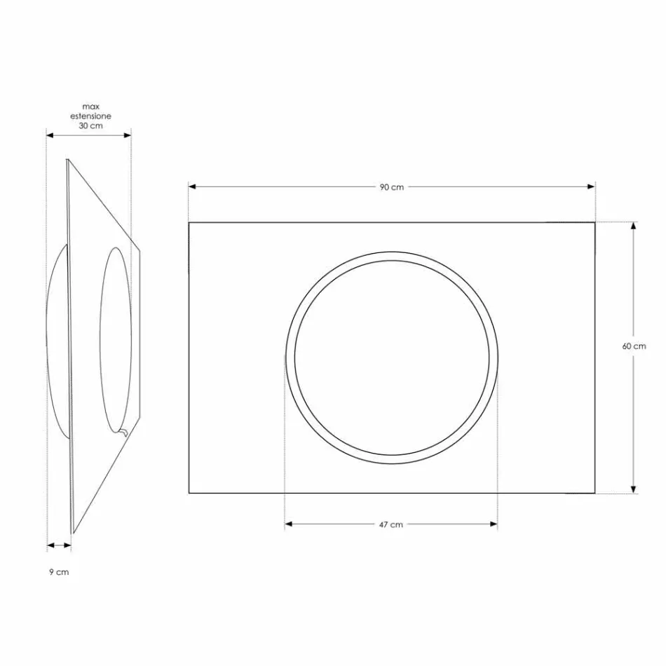 Oglindă de baie de perete cu iluminare cu LED - Dotta Viadurini