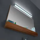 Oglindă de baie de perete din tec natural cu compartiment de depozitare - Palima Viadurini