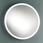 Oglindă de baie rotundă cu cadru metalic din cupru și lumină LED - Minolo Viadurini