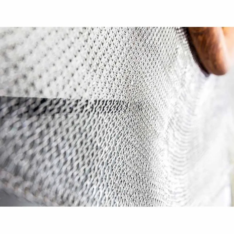 Oglinda moderna de perete din metal si teak Monno Viadurini