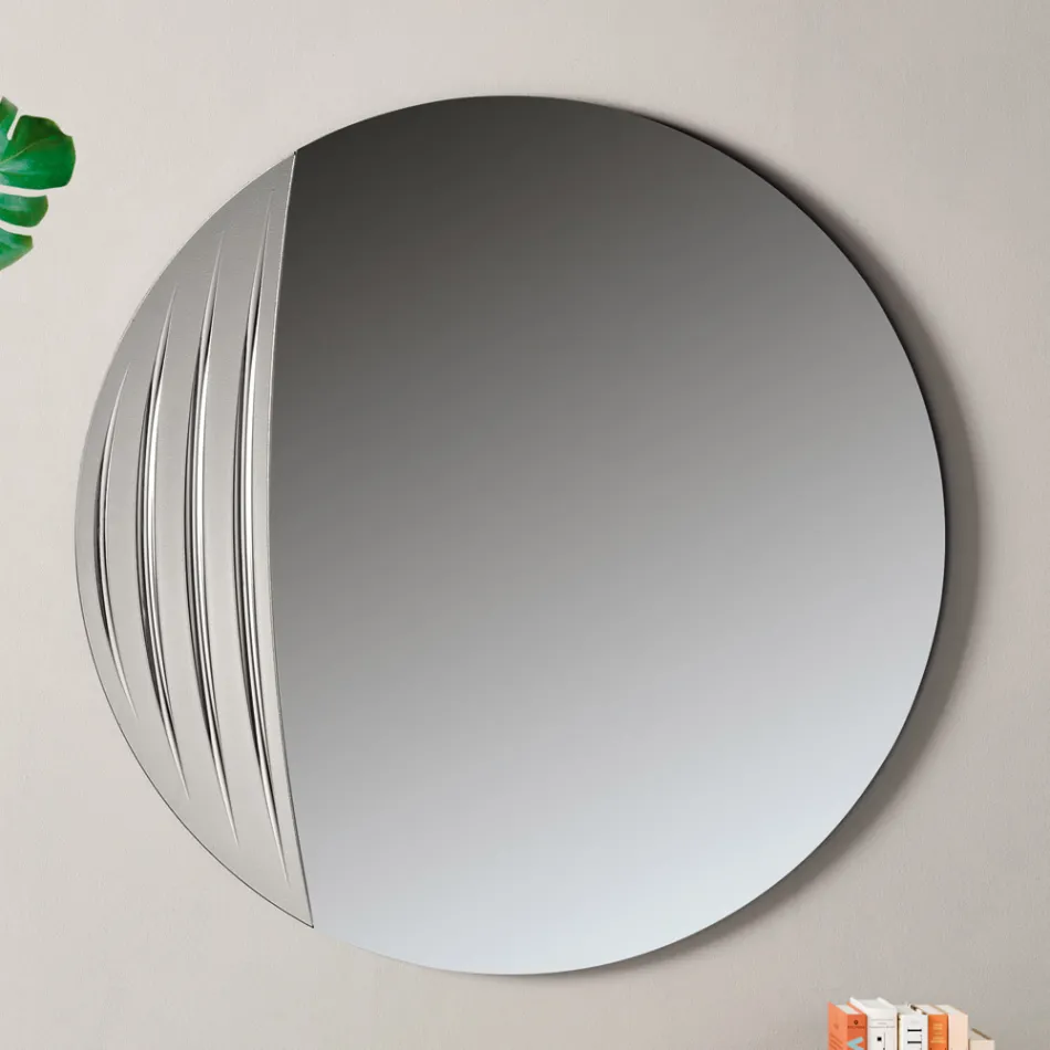 Oglindă circulară în două dimensiuni și două culori fabricată în Italia - Auren Viadurini