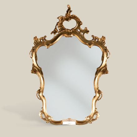Oglindă în formă clasică cu ramă în foiță de aur Made in Italy - Prețioasă Viadurini