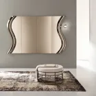 Oglindă Sorya de culoare bronz din sticlă fuzionată cu inserție centrală, fabricată în Italia Viadurini