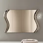 Oglindă Sorya de culoare bronz din sticlă fuzionată cu inserție centrală, fabricată în Italia Viadurini
