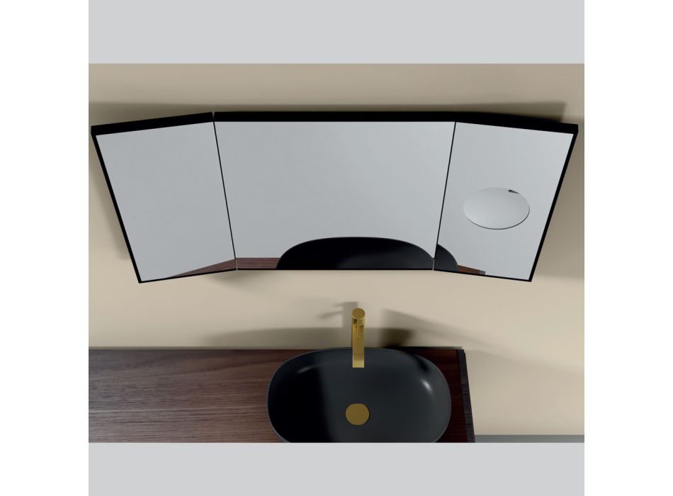 Oglindă cu 2 laturi mobile și oglindă lupă Made in Italy - Nelson Viadurini