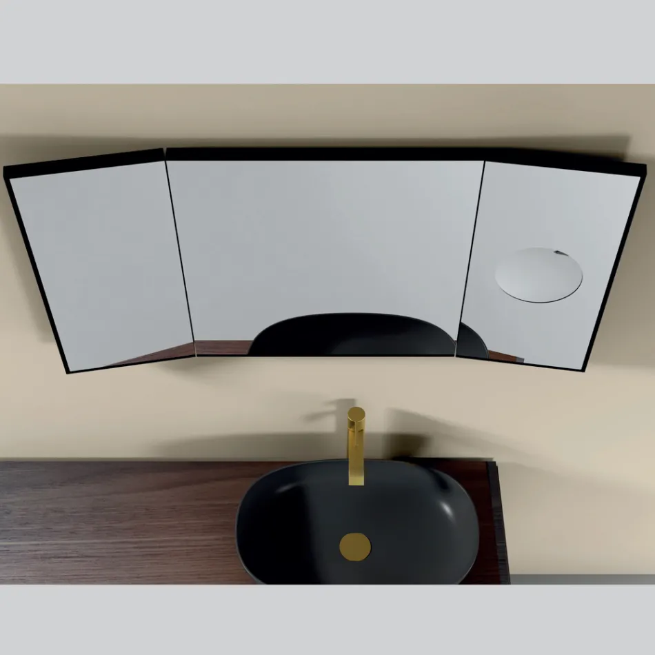 Oglindă cu 2 laturi mobile și oglindă lupă Made in Italy - Nelson Viadurini