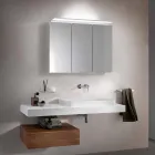 Oglindă modernă cu 3 uși pentru dulap cu rafturi interne - Bramo Viadurini