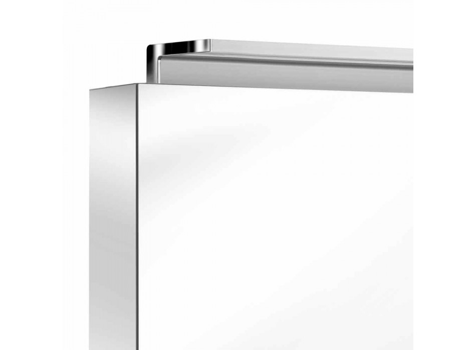 Oglindă modernă cu 3 uși pentru dulap cu rafturi interne - Bramo Viadurini