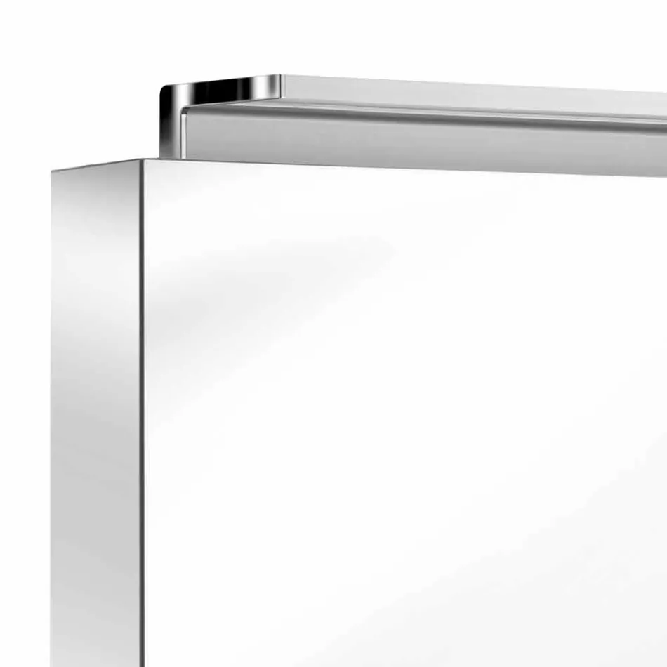 Oglindă modernă cu 3 uși pentru dulap cu rafturi interne - Bramo Viadurini