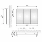 Oglindă modernă cu 3 uși pentru dulap cu rafturi interne - Bramo Viadurini