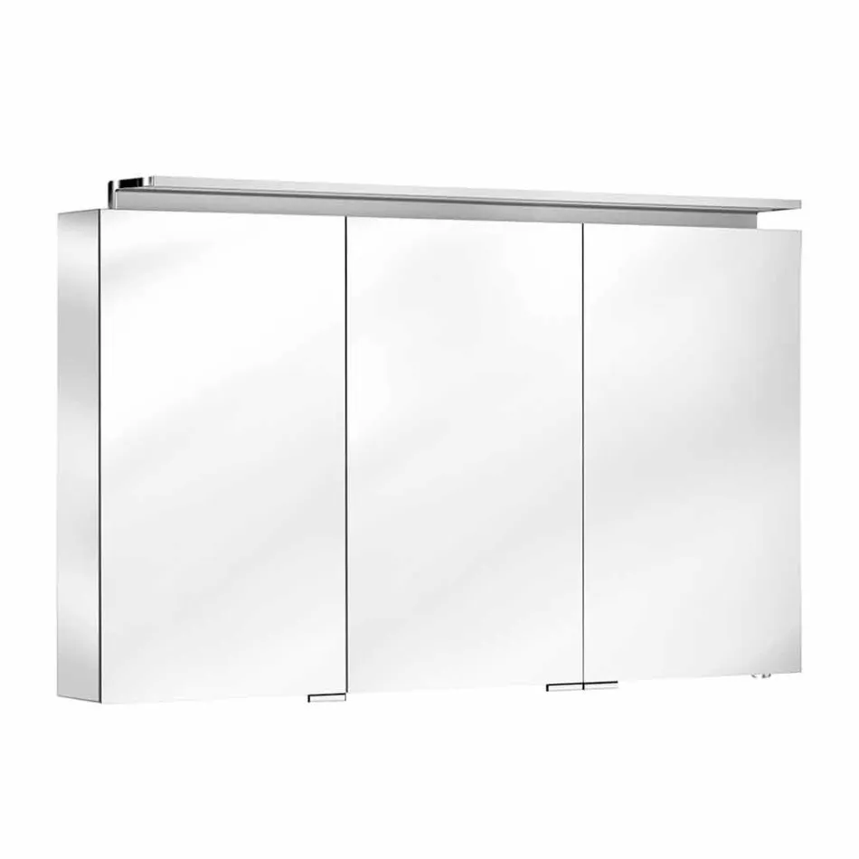 Oglindă modernă cu 3 uși pentru dulap cu rafturi interne - Bramo Viadurini