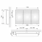 Oglindă modernă cu 3 uși pentru dulap cu rafturi interne - Bramo Viadurini