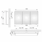 Oglindă modernă cu 3 uși pentru dulap cu rafturi interne - Bramo Viadurini