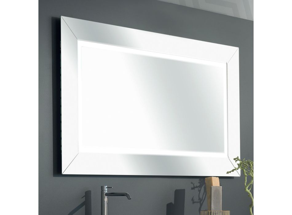 Oglinda cu rama de oglinda colorata si LED Made in Italy - Newton Viadurini