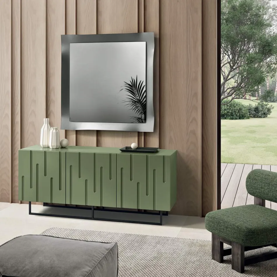 Oglindă cu ramă modelată disponibilă în 3 dimensiuni și 2 culori - Carolina Viadurini