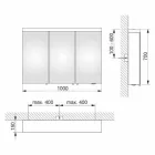 Oglindă de depozitare cu 3 uși din aluminiu vopsit argintiu - Alfio Viadurini