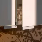 Container pentru oglinzi cu 4 uși din cristal cu 12 rafturi și 4 lumini LED - Maxi Viadurini