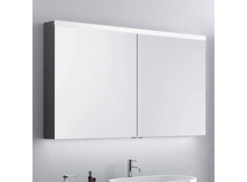 dulap oglindă cu baie de LED-uri cu 2 usi, design modern, Carol Viadurini