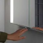 Dulap modern cu oglindă încastrată din aluminiu vopsit argintiu - Demon Viadurini