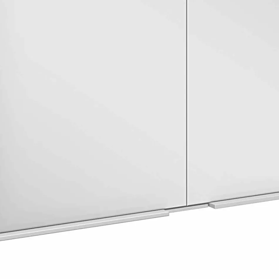 Dulap modern cu oglindă încastrată din aluminiu vopsit argintiu - Demon Viadurini