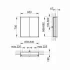 Dulap modern cu oglindă încastrată din aluminiu vopsit argintiu - Demon Viadurini
