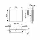 Dulap modern cu oglindă încastrată din aluminiu vopsit argintiu - Demon Viadurini