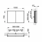 Dulap modern cu oglindă încastrată din aluminiu vopsit argintiu - Demon Viadurini