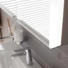 Dulap modern cu oglindă încastrată din aluminiu vopsit argintiu - Demon Viadurini