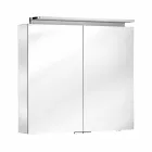 Oglindă de perete cu 2 uși cu lumină LED și prize de curent - Bramo Viadurini