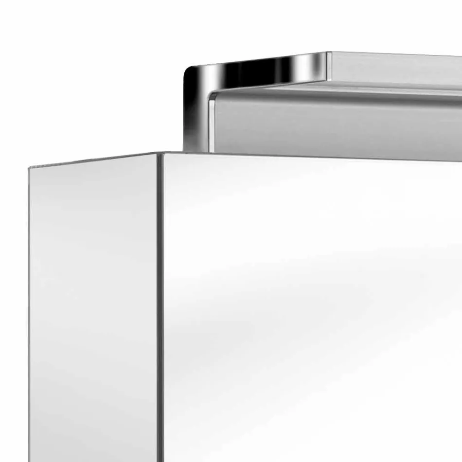 Oglindă de perete cu 2 uși cu lumină LED și prize de curent - Bramo Viadurini