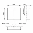 Oglindă de perete din aluminiu cu iluminare LED - Demon Viadurini