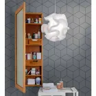 Oglindă de depozitare de perete din Teak, cu rafturi și sertare interne - Ralio Viadurini