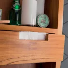 Oglindă de depozitare de perete din Teak, cu rafturi și sertare interne - Ralio Viadurini