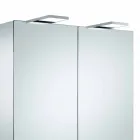 Oglindă modernă de depozitare de perete cu 2 uși și iluminat cu LED - clichet Viadurini