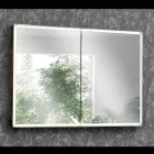 Container din lemn pentru oglinda cu oglinda dubla si lumini Made in Italy - Darwin Viadurini