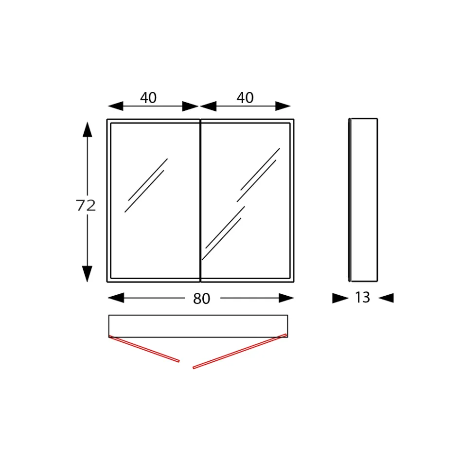 Container din lemn pentru oglinda cu oglinda dubla si lumini Made in Italy - Darwin Viadurini