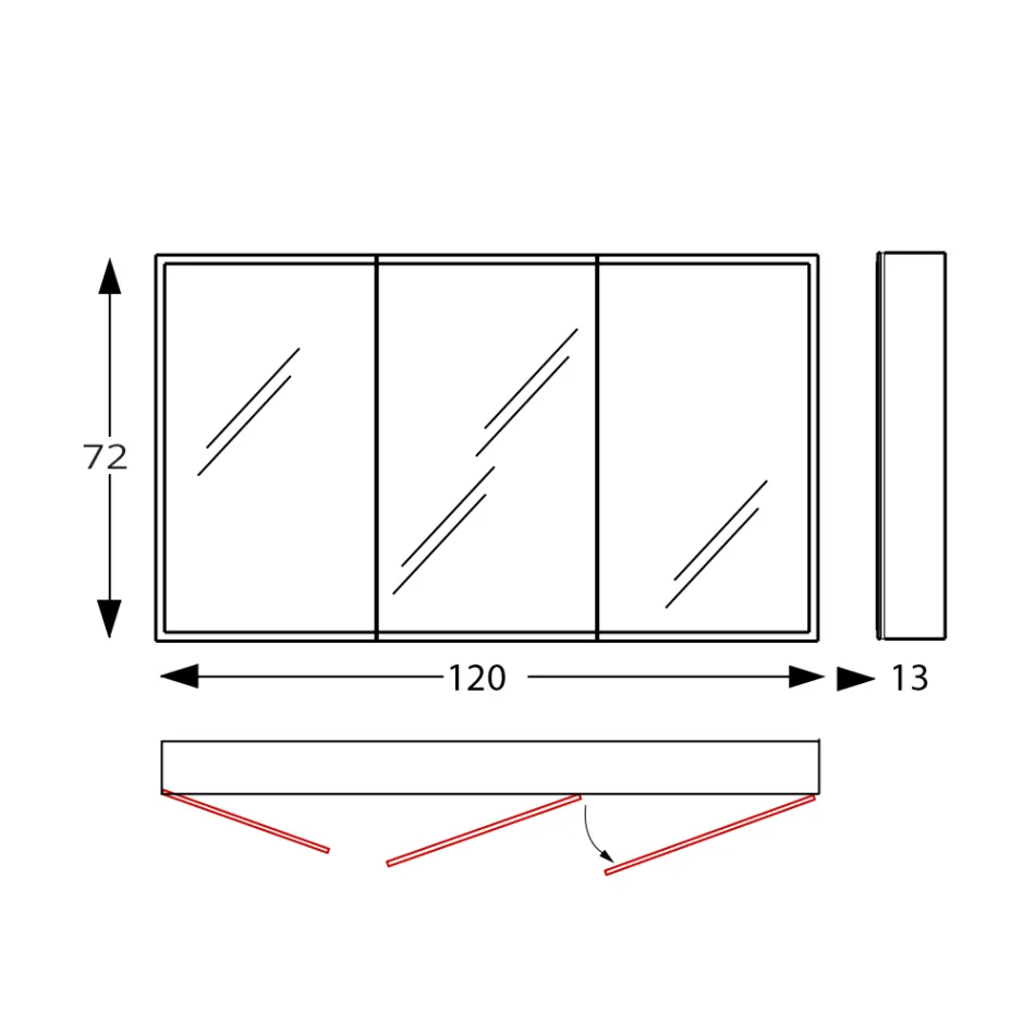 Container din lemn pentru oglinda cu oglinda dubla si lumini Made in Italy - Darwin Viadurini
