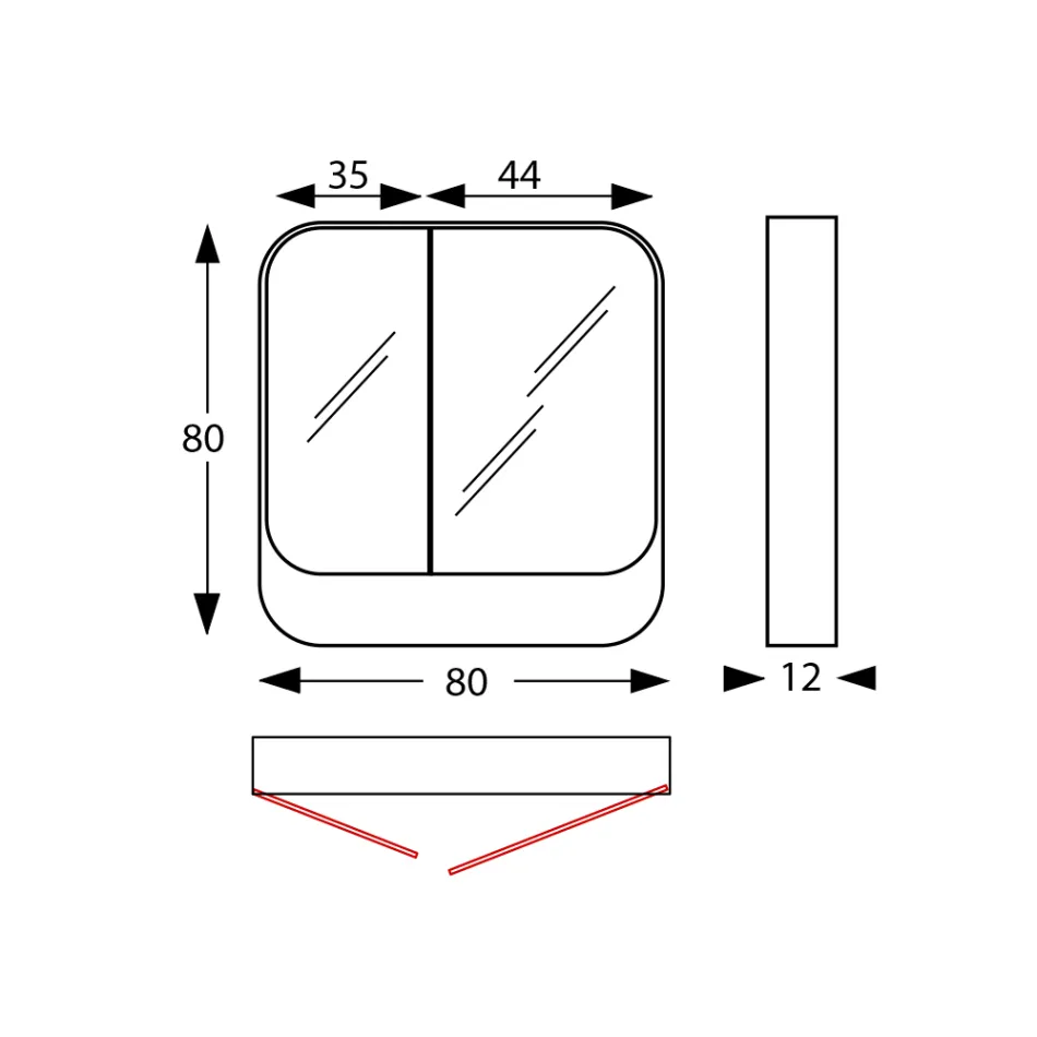 Container metalic cu oglinda cu 2 usi cu oglinda duble Made in Italy - Galilei Viadurini