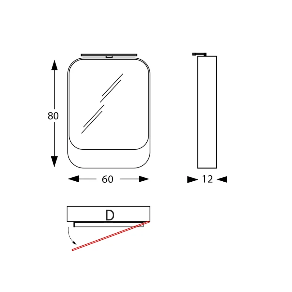 Container metalic cu oglindă cu ușă cu oglindă dublă și lumini Made in Italy - Jane Viadurini