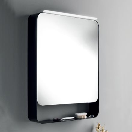 Container metalic cu oglindă cu ușă cu oglindă dublă și lumini Made in Italy - Jane Viadurini