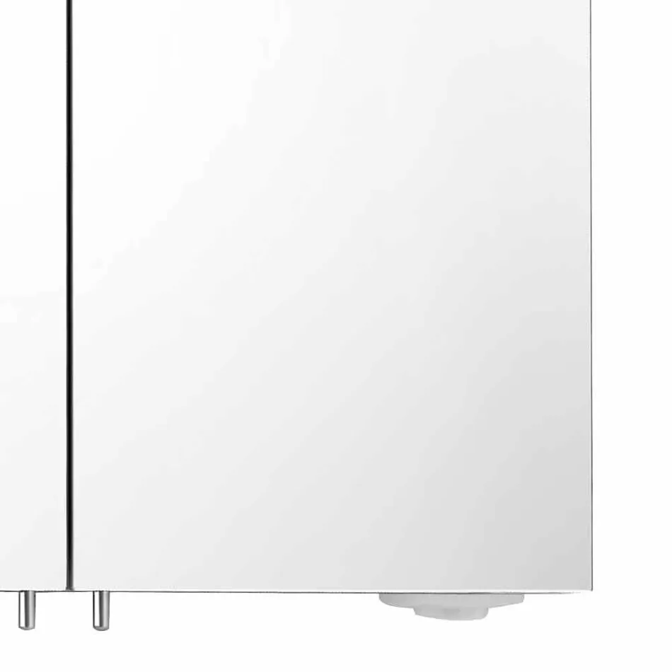 Oglindă modernă pentru containere cu 2 uși din aluminiu vopsit în argint - Alfio Viadurini