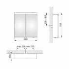 Oglindă modernă pentru containere cu 2 uși din aluminiu vopsit în argint - Alfio Viadurini