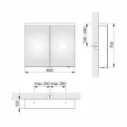 Oglindă modernă pentru containere cu 2 uși din aluminiu vopsit în argint - Alfio Viadurini