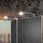 Oglindă modernă pentru containere cu 3 uși din cristal și 3 lumini LED - Maxi Viadurini